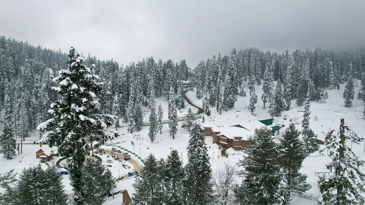 Gulmarg snow-capped mountain slopes and alpine meadows